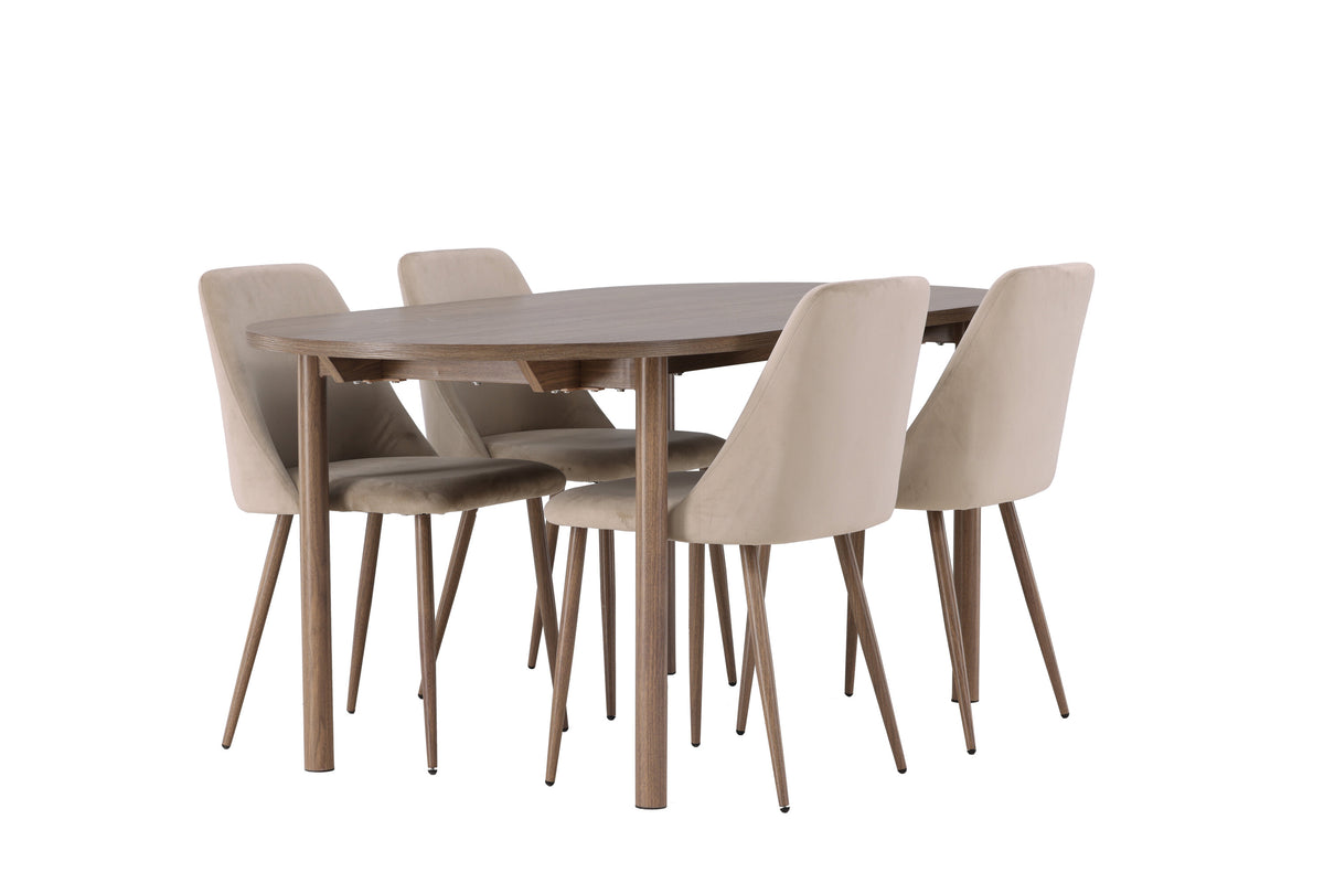 Andy Matbord med Night Stolarna – Bord: 75x180x90 Stol: 56x87x49