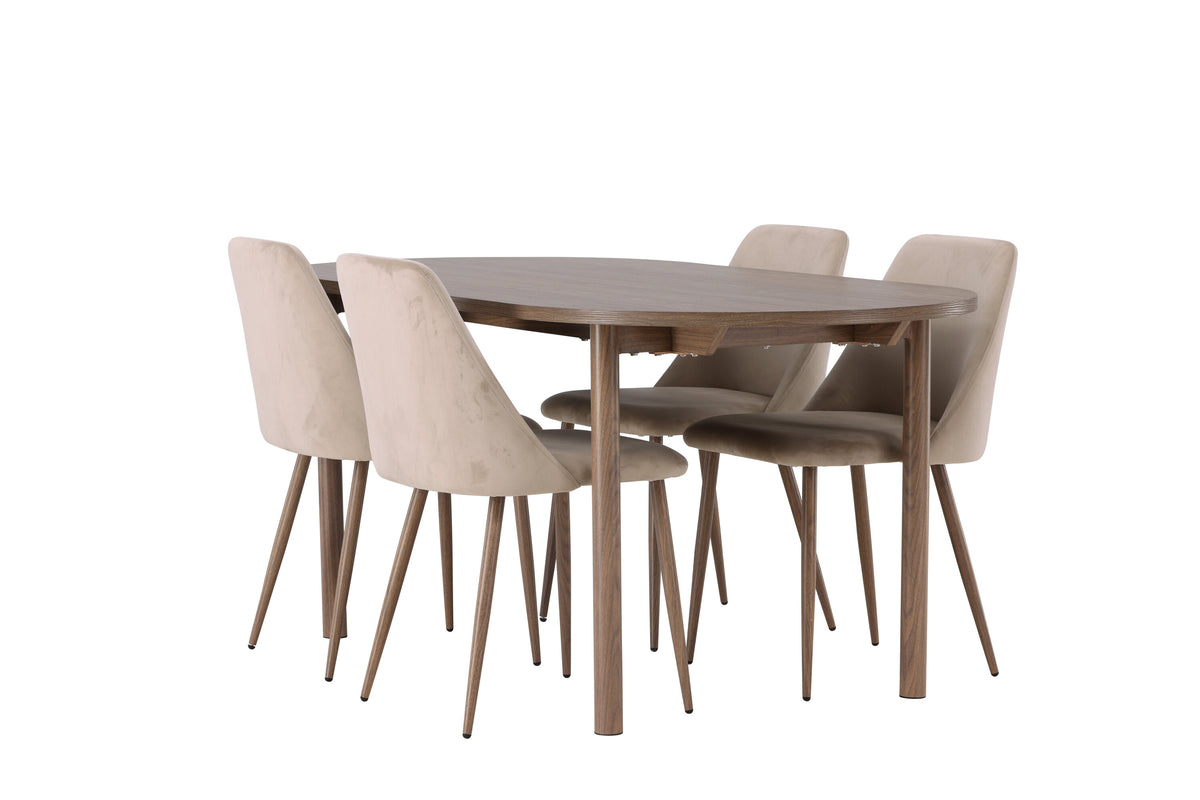 Andy Matbord med Night Stolarna – Bord: 75x180x90 Stol: 56x87x49