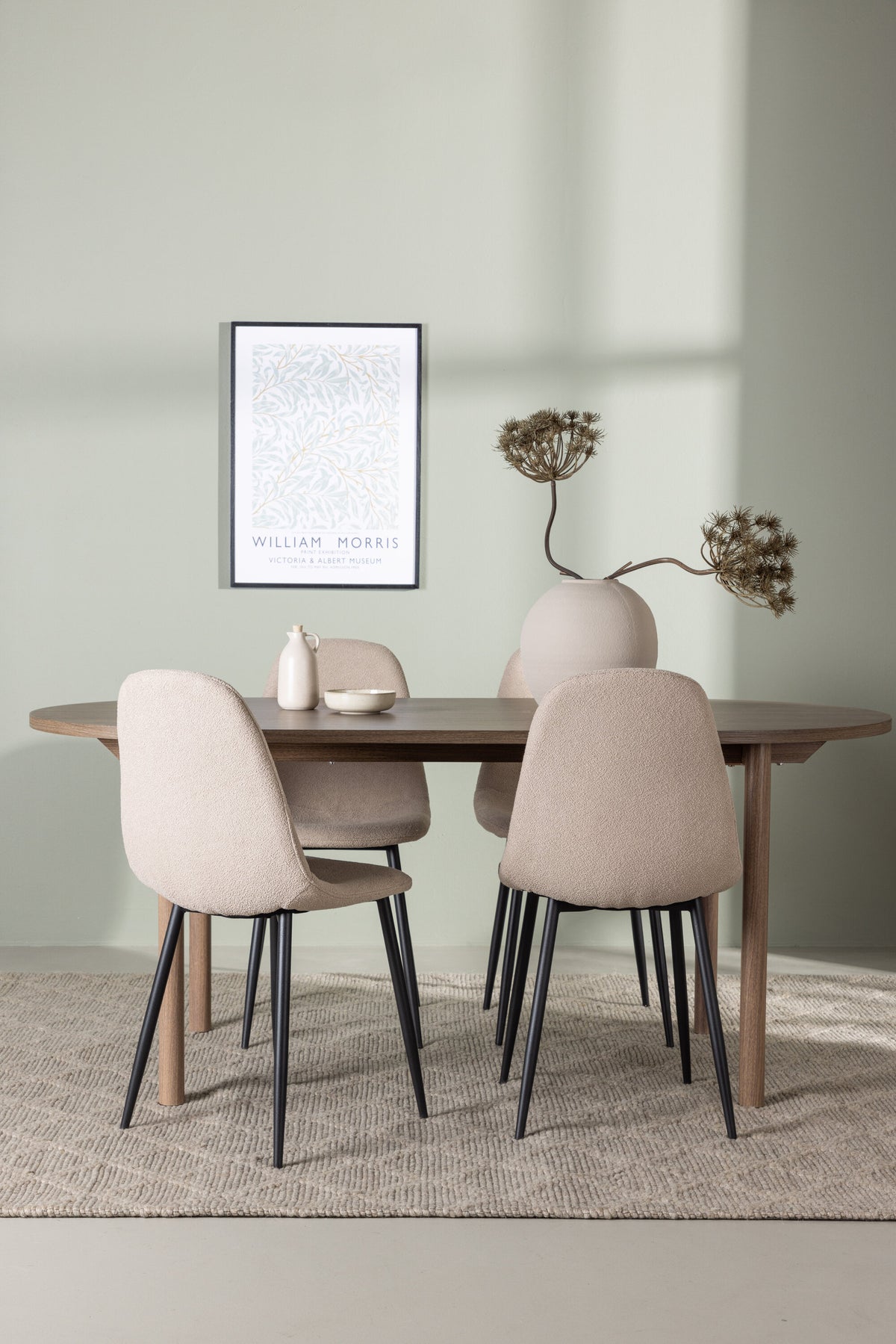 Andy Matbord med Polar Stolarna – Bord: 75x180x90 Stol: 52x90x45