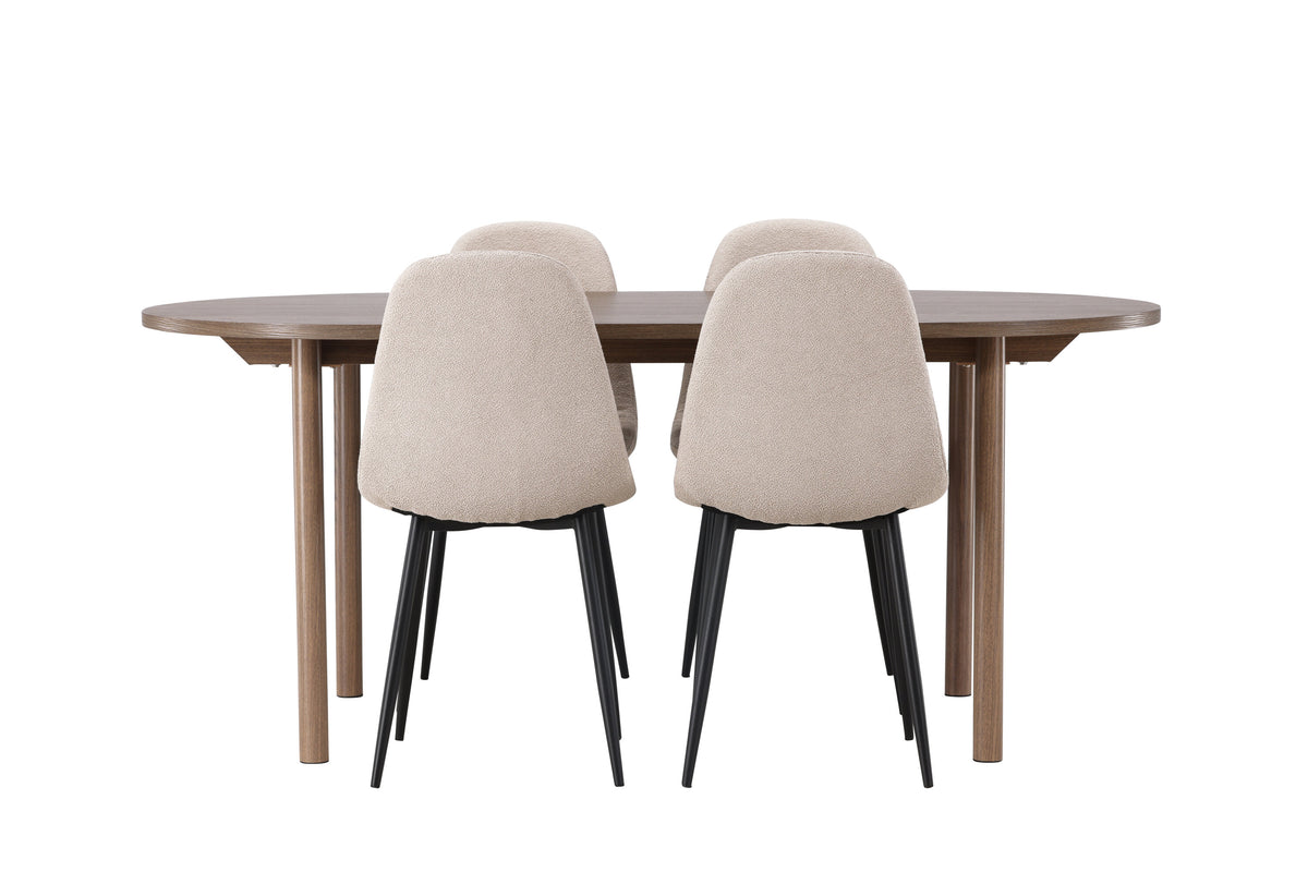Andy Matbord med Polar Stolarna – Bord: 75x180x90 Stol: 52x90x45