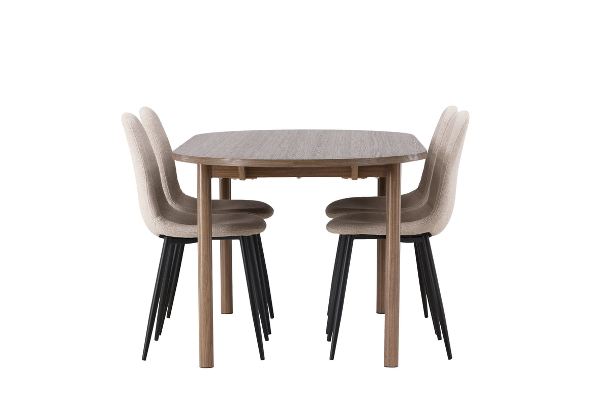 Andy Matbord med Polar Stolarna – Bord: 75x180x90 Stol: 52x90x45