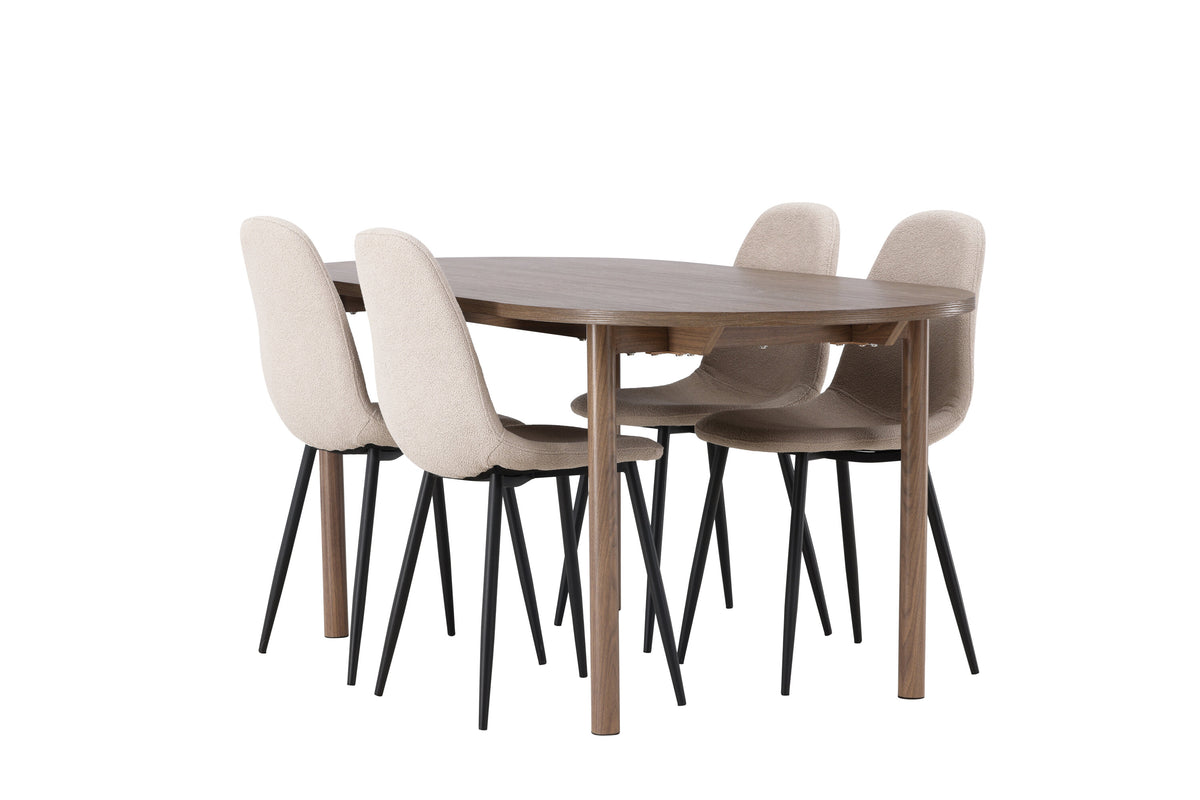 Andy Matbord med Polar Stolarna – Bord: 75x180x90 Stol: 52x90x45
