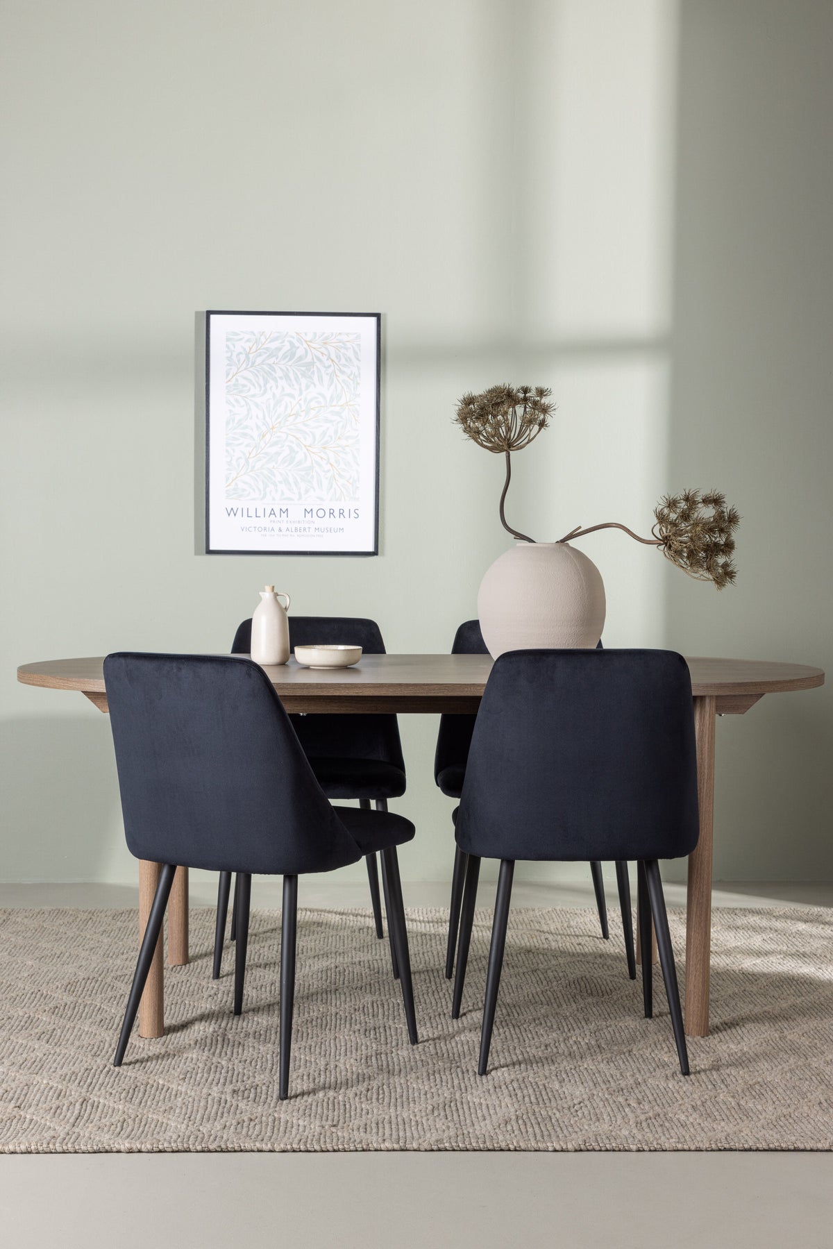 Andy Matbord med Night Stolarna – Bord: 75x180x90 Stol: 56x87x49