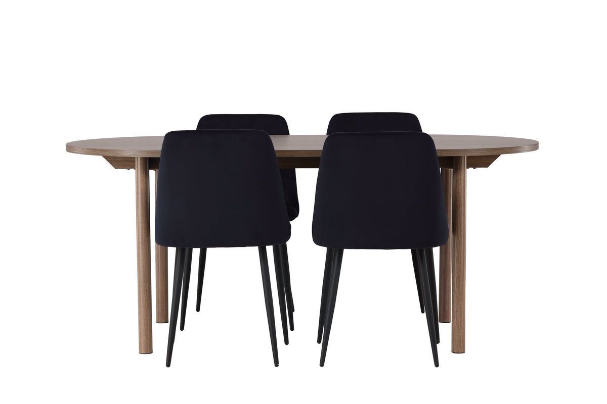 Andy Matbord med Night Stolarna – Bord: 75x180x90 Stol: 56x87x49