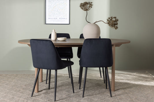 Andy Matbord med Night Stolarna – Bord: 75x180x90 Stol: 56x87x49