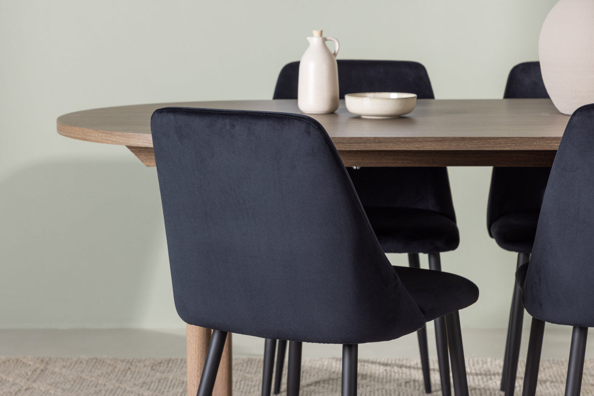 Andy Matbord med Night Stolarna – Bord: 75x180x90 Stol: 56x87x49