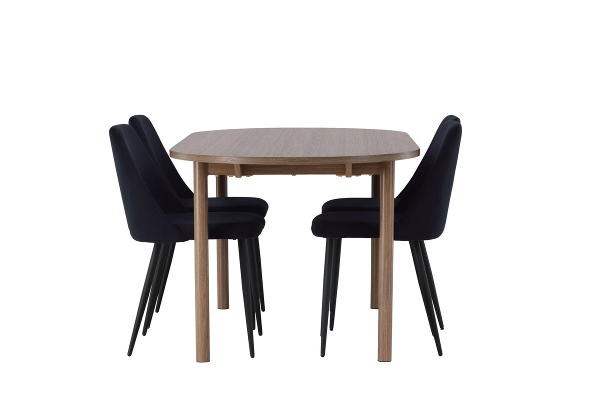 Andy Matbord med Night Stolarna – Bord: 75x180x90 Stol: 56x87x49