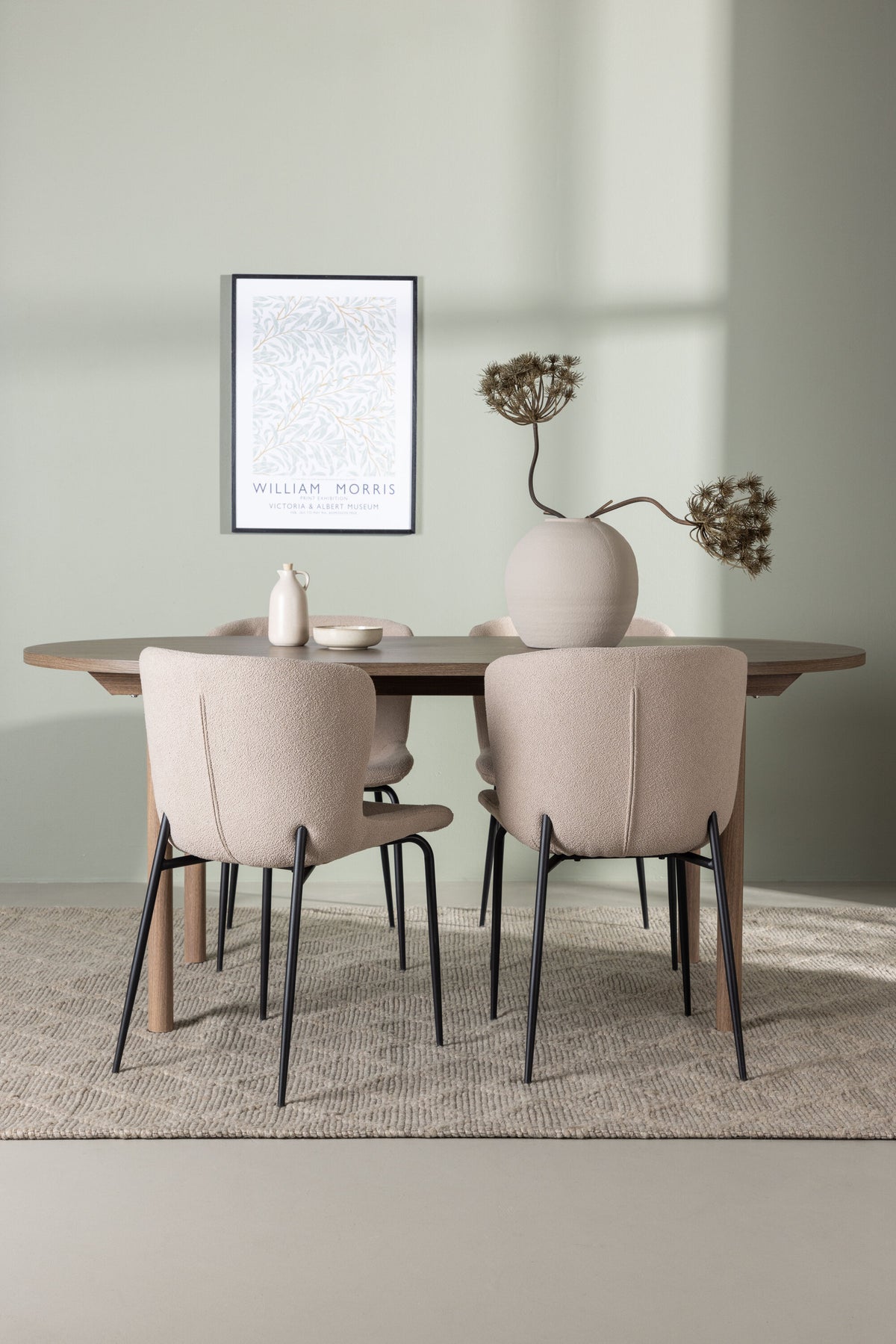 Andy Matbord med Modesto Stolarna – Bord: 75x180x90 Stol: 54x79,5x48
