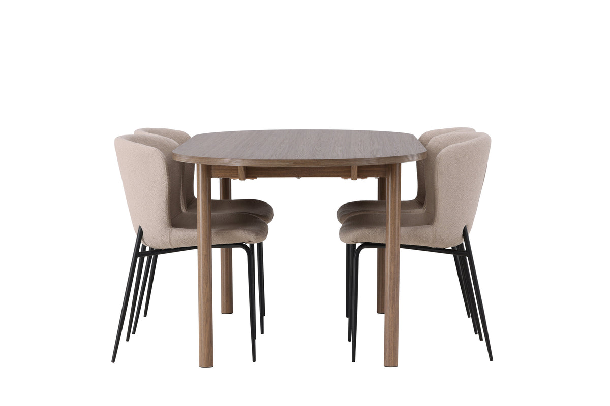 Andy Matbord med Modesto Stolarna – Bord: 75x180x90 Stol: 54x79,5x48