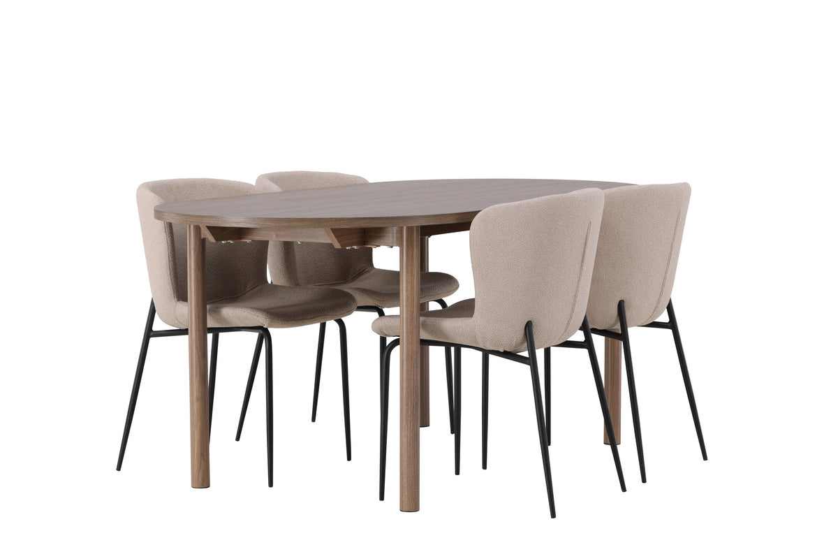 Andy Matbord med Modesto Stolarna – Bord: 75x180x90 Stol: 54x79,5x48