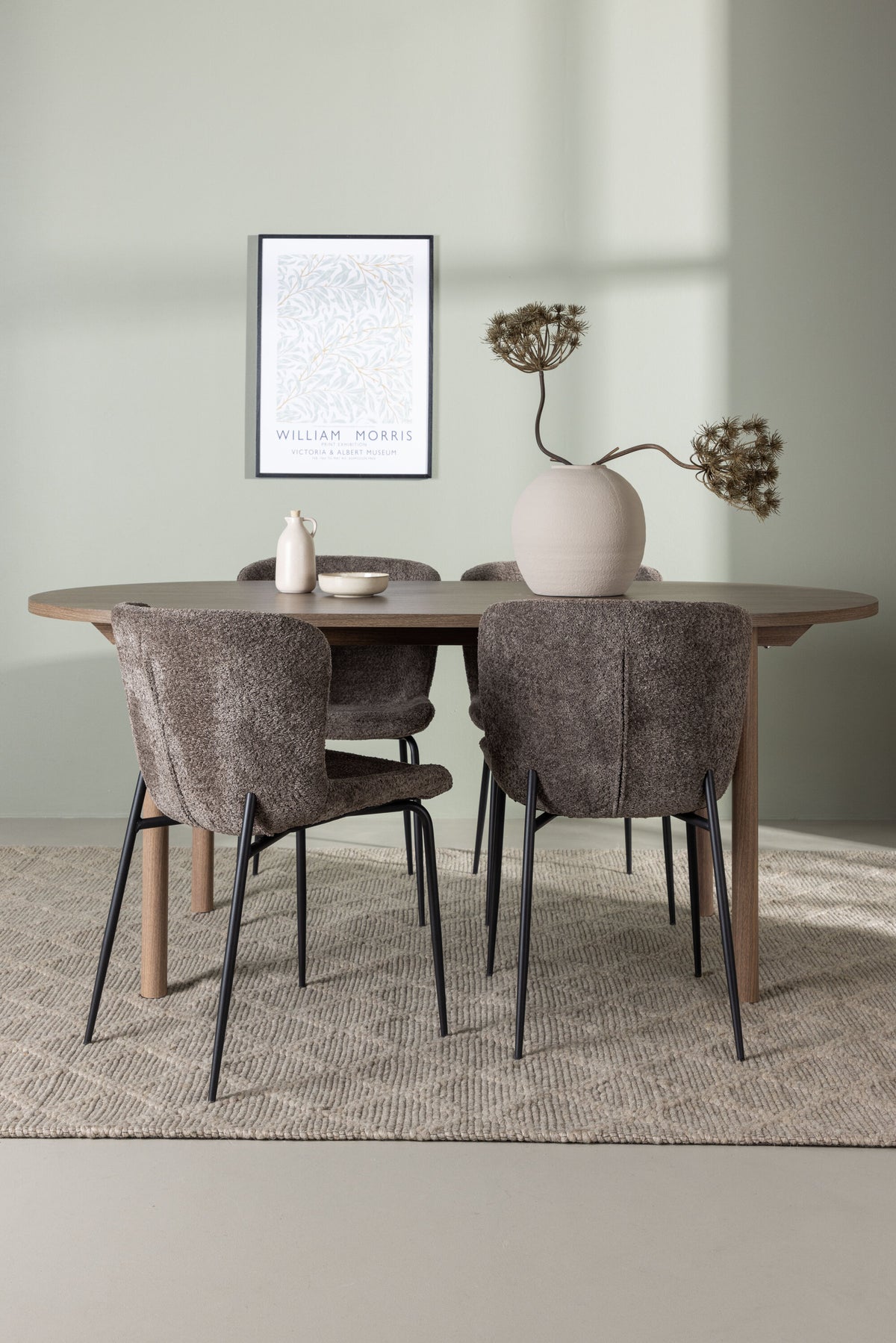 Andy Matbord med Modesto Stolarna – Bord: 75x180x90 Stol: 54x79,5x48