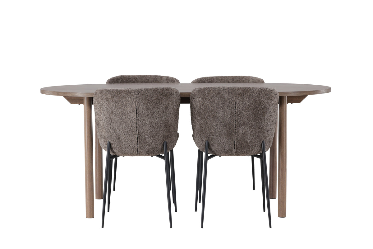 Andy Matbord med Modesto Stolarna – Bord: 75x180x90 Stol: 54x79,5x48