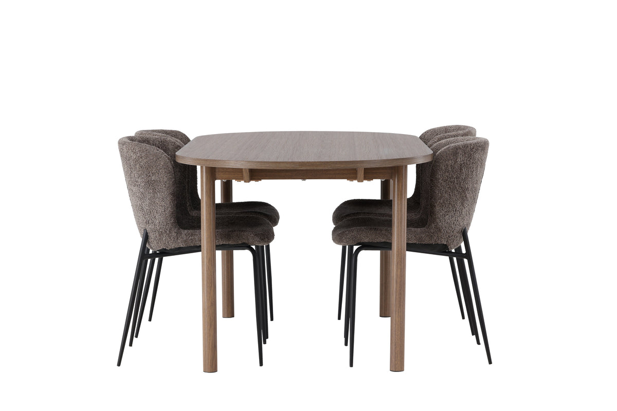 Andy Matbord med Modesto Stolarna – Bord: 75x180x90 Stol: 54x79,5x48