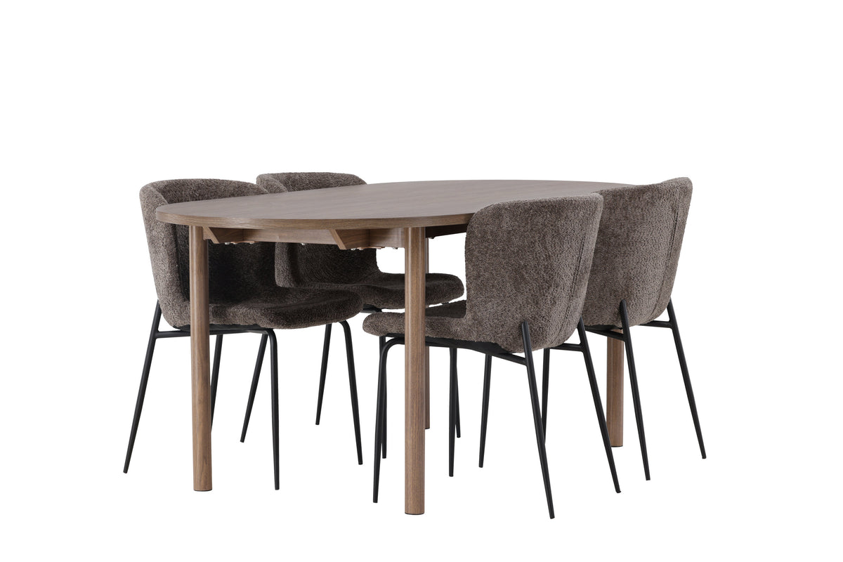 Andy Matbord med Modesto Stolarna – Bord: 75x180x90 Stol: 54x79,5x48
