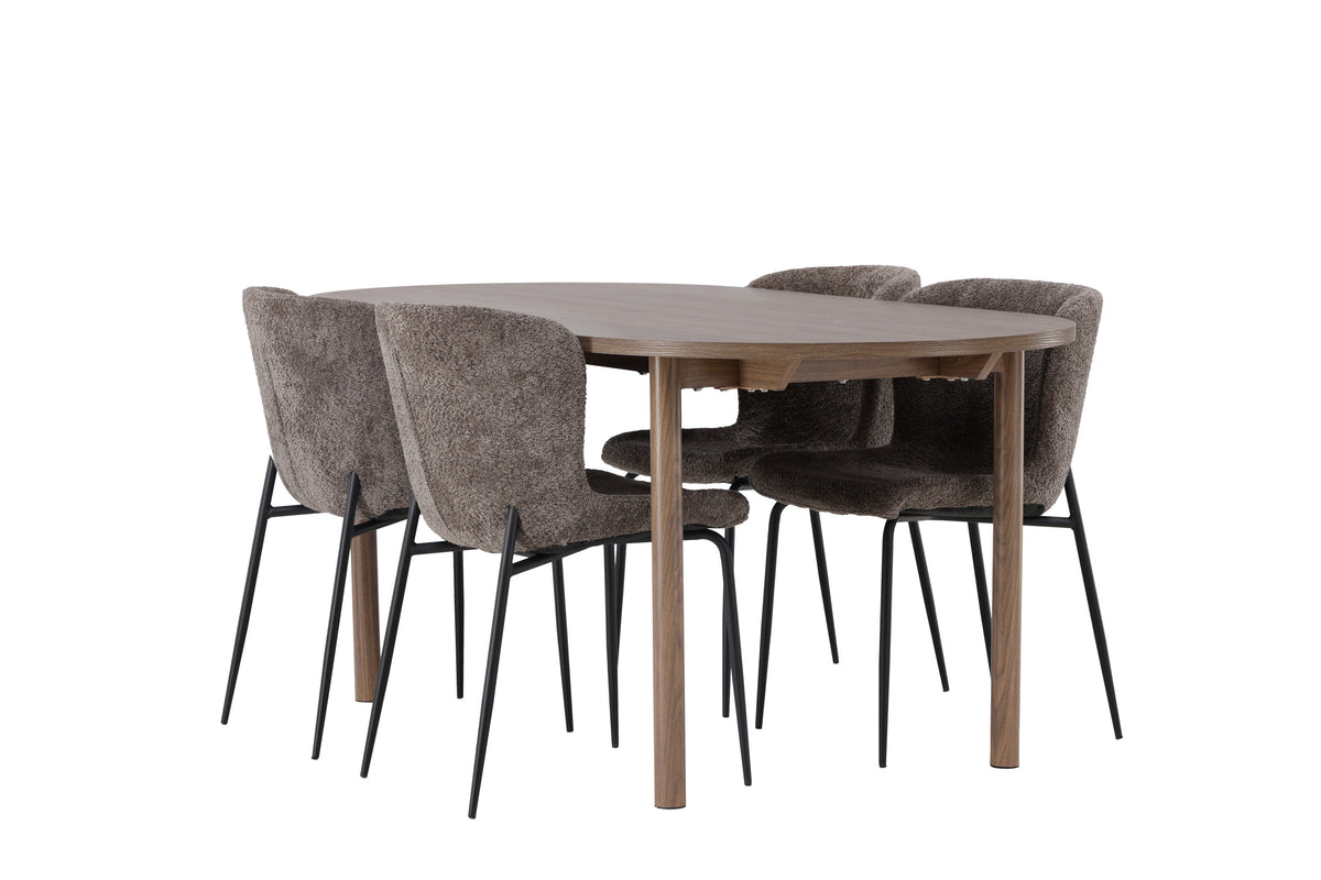 Andy Matbord med Modesto Stolarna – Bord: 75x180x90 Stol: 54x79,5x48