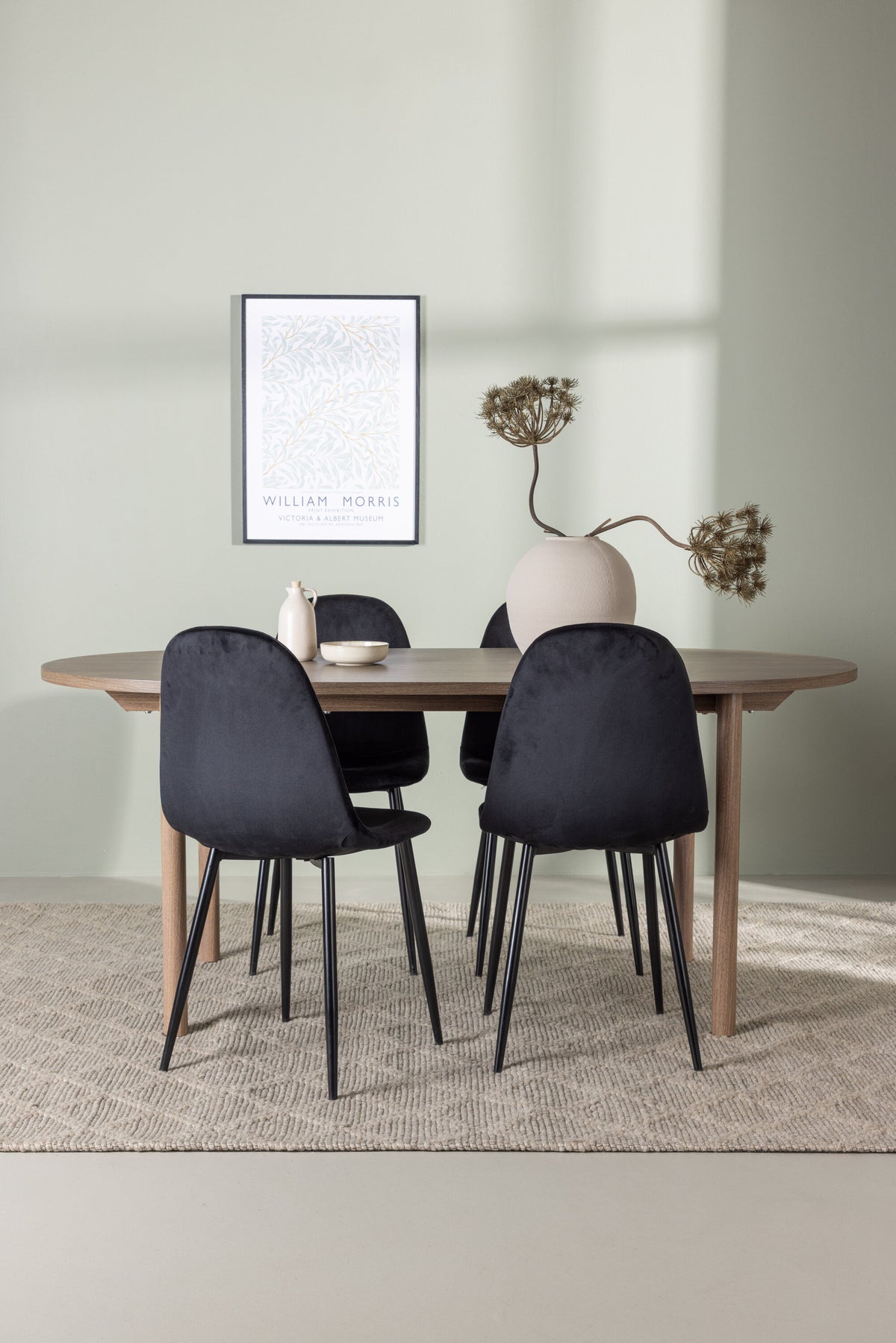 Andy Matbord med Polar Stolarna – Bord: 75x180x90 Stol: 53,3x88x44
