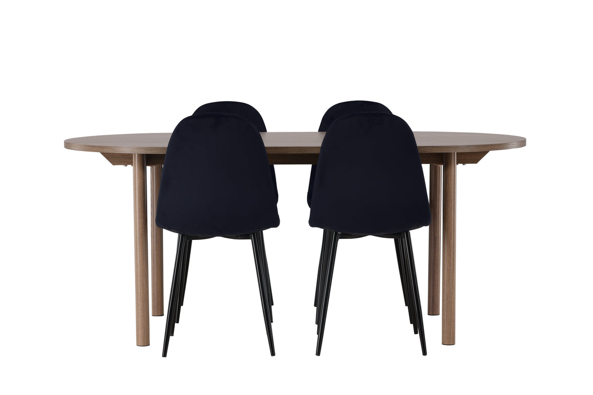 Andy Matbord med Polar Stolarna – Bord: 75x180x90 Stol: 53,3x88x44