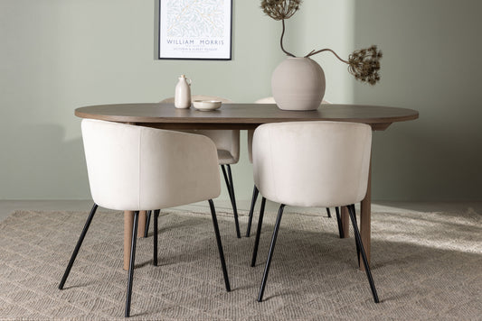 Andy Matbord med Berit Stolarna – Bord: 75x180x90 Stol: 55x78x55