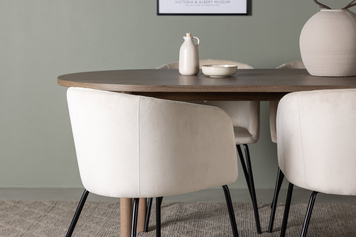 Andy Matbord med Berit Stolarna – Bord: 75x180x90 Stol: 55x78x55