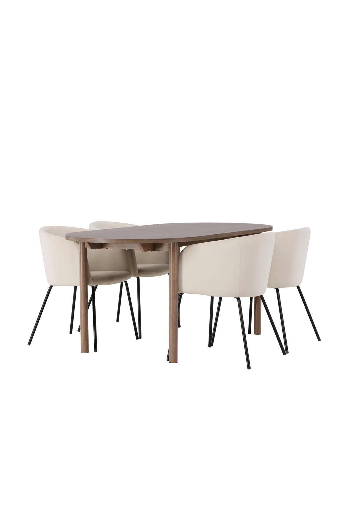 Andy Matbord med Berit Stolarna – Bord: 75x180x90 Stol: 55x78x55