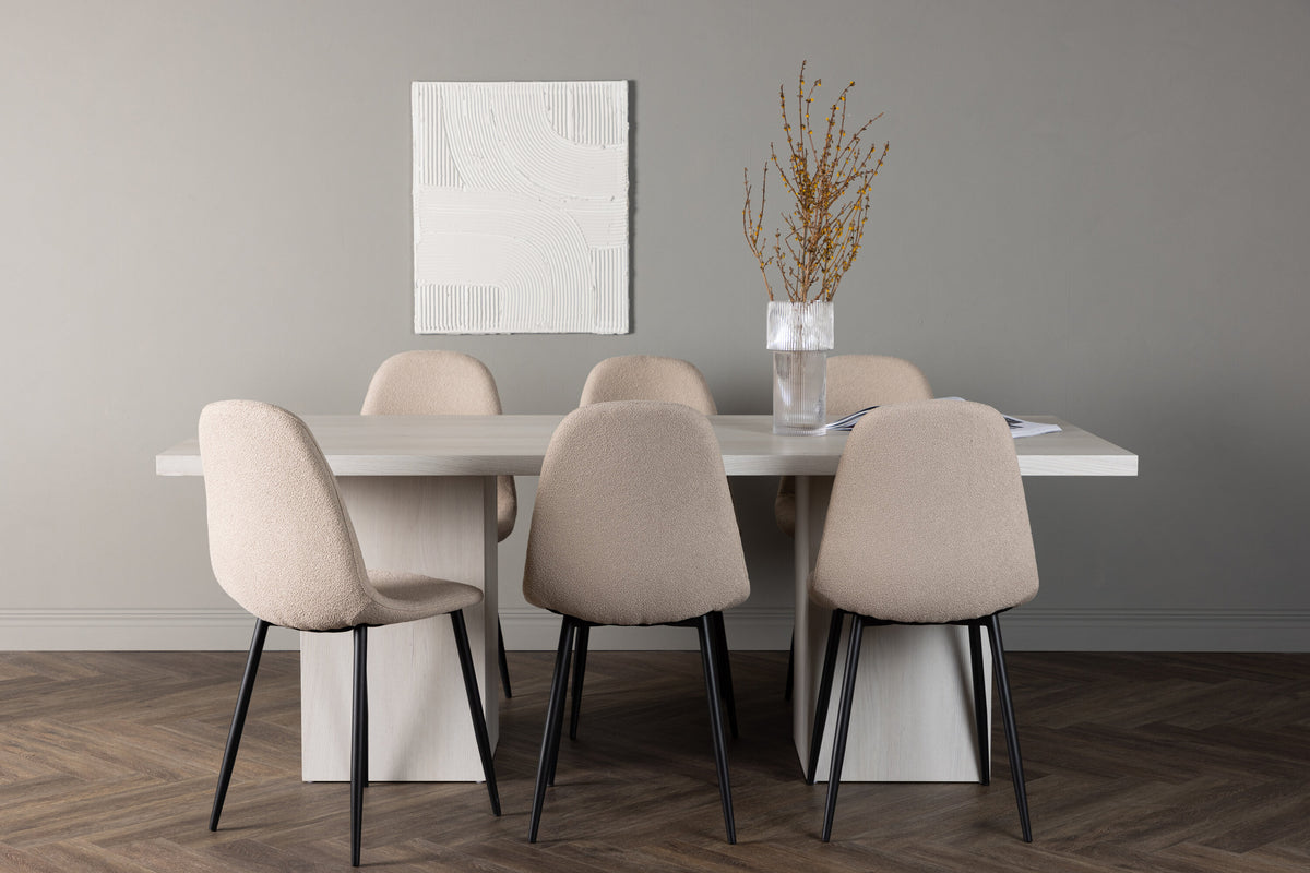 Olga Matbord med Polar Stolarna – Bord: 75x200x90 Stol: 52x90x45