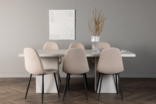 Olga Matbord med Polar Stolarna – Bord: 75x200x90 Stol: 52x90x45