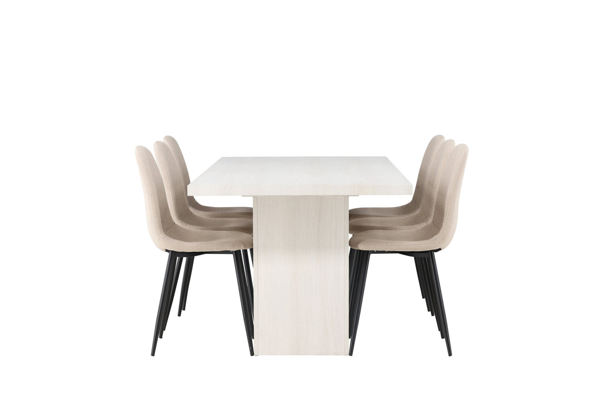 Olga Matbord med Polar Stolarna – Bord: 75x200x90 Stol: 52x90x45