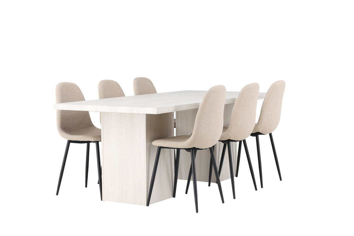 Olga Matbord med Polar Stolarna – Bord: 75x200x90 Stol: 52x90x45