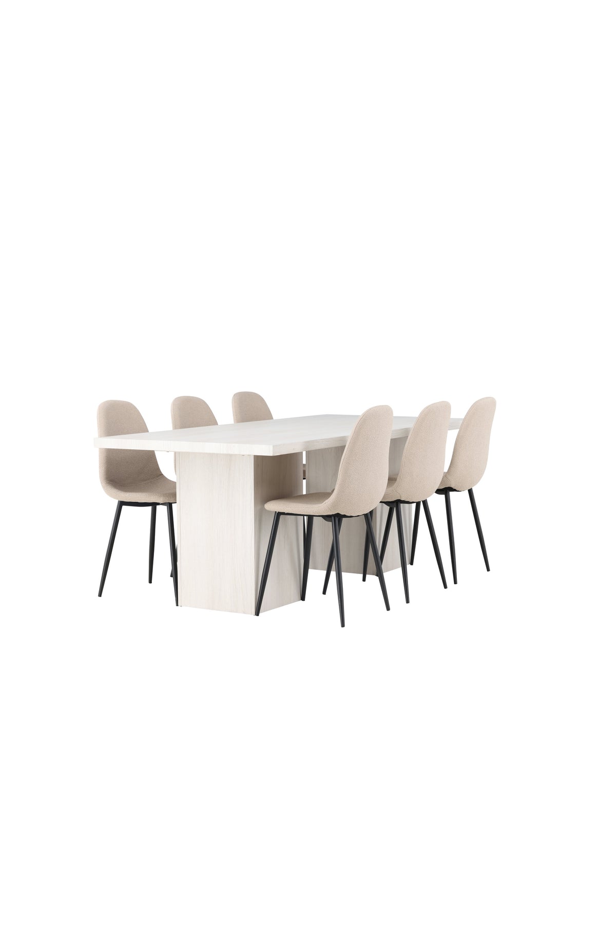 Olga Matbord med Polar Stolarna – Bord: 75x200x90 Stol: 52x90x45