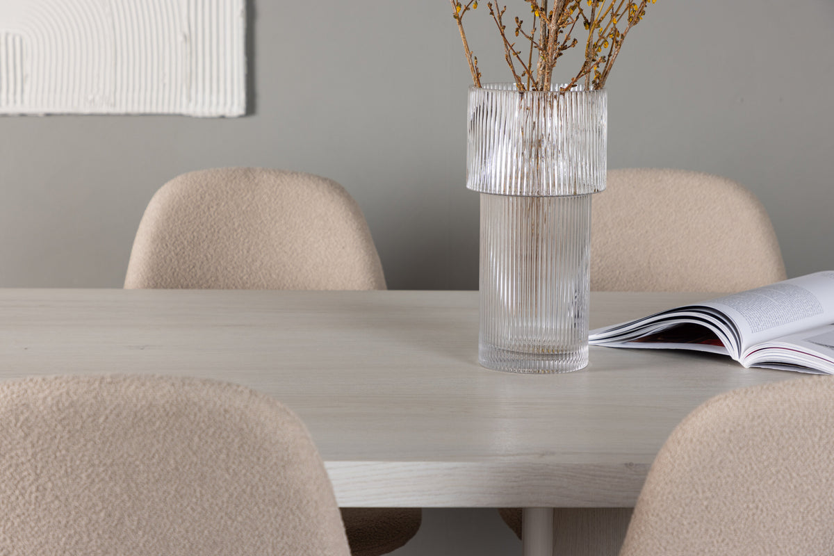 Olga Matbord med Polar Stolarna – Bord: 75x200x90 Stol: 52x90x45