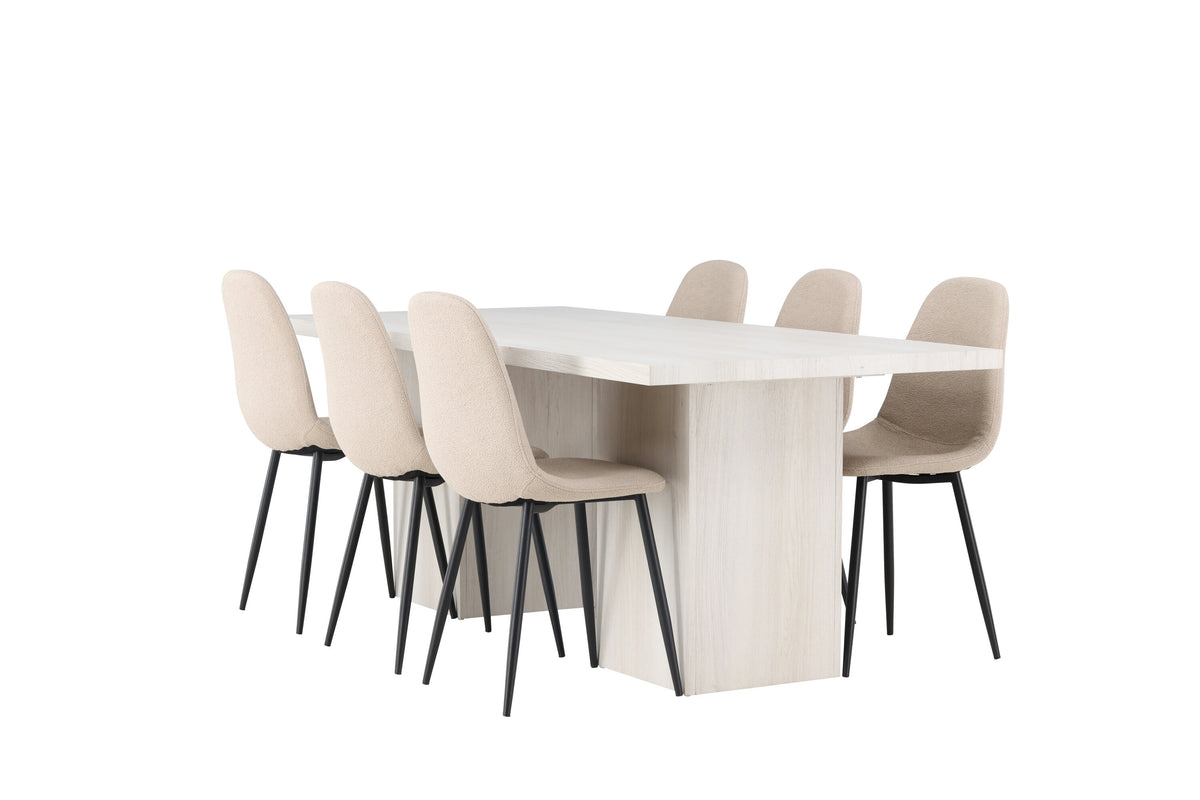 Olga Matbord med Polar Stolarna – Bord: 75x200x90 Stol: 52x90x45