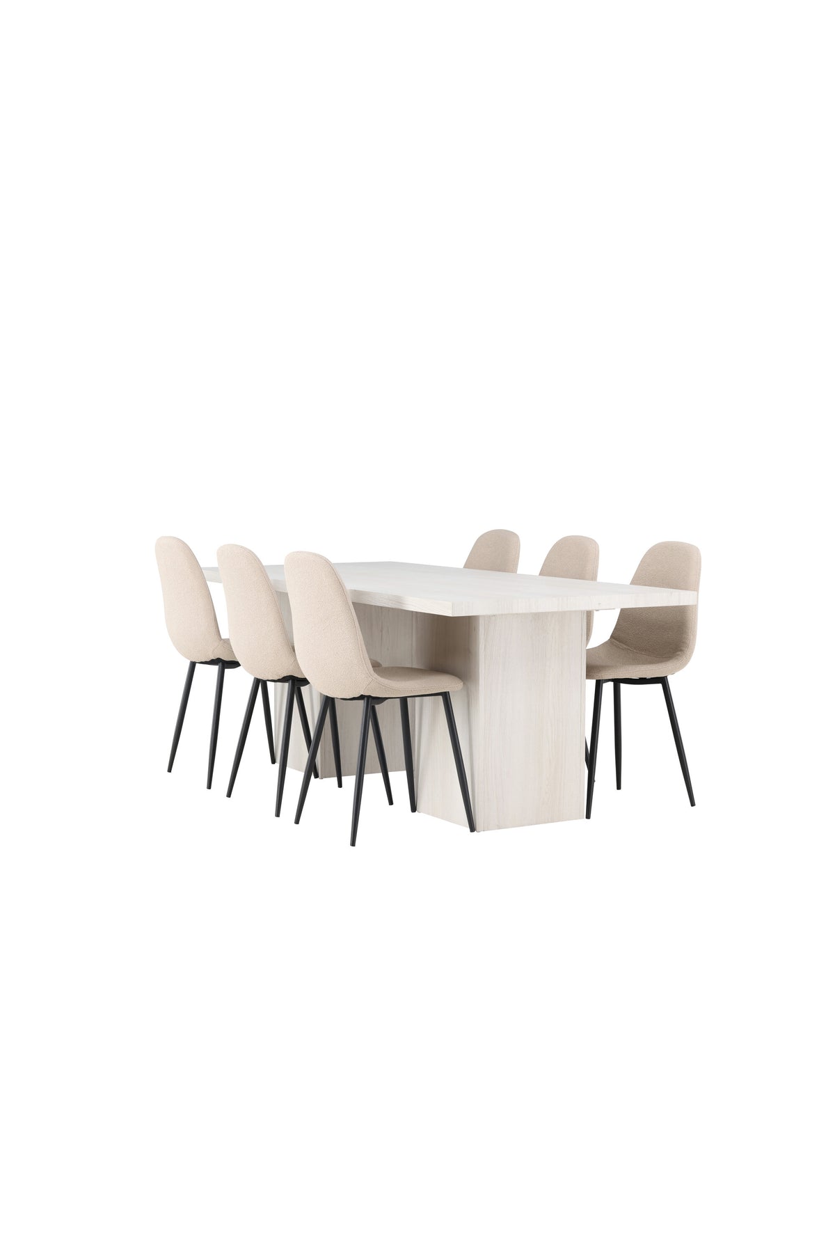 Olga Matbord med Polar Stolarna – Bord: 75x200x90 Stol: 52x90x45