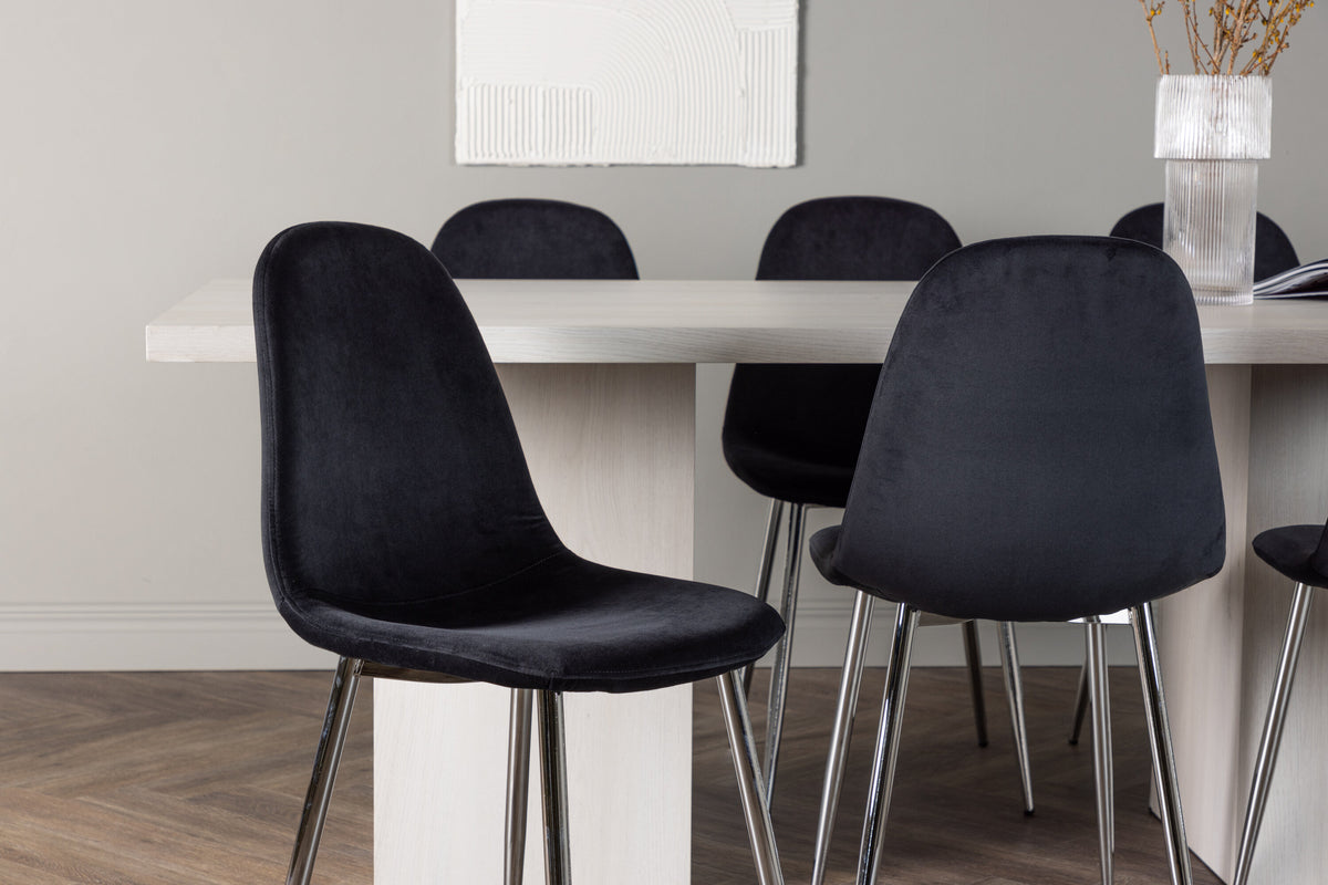 Olga Matbord med Polar Stolarna – Bord: 75x200x90 Stol: 52x90x45
