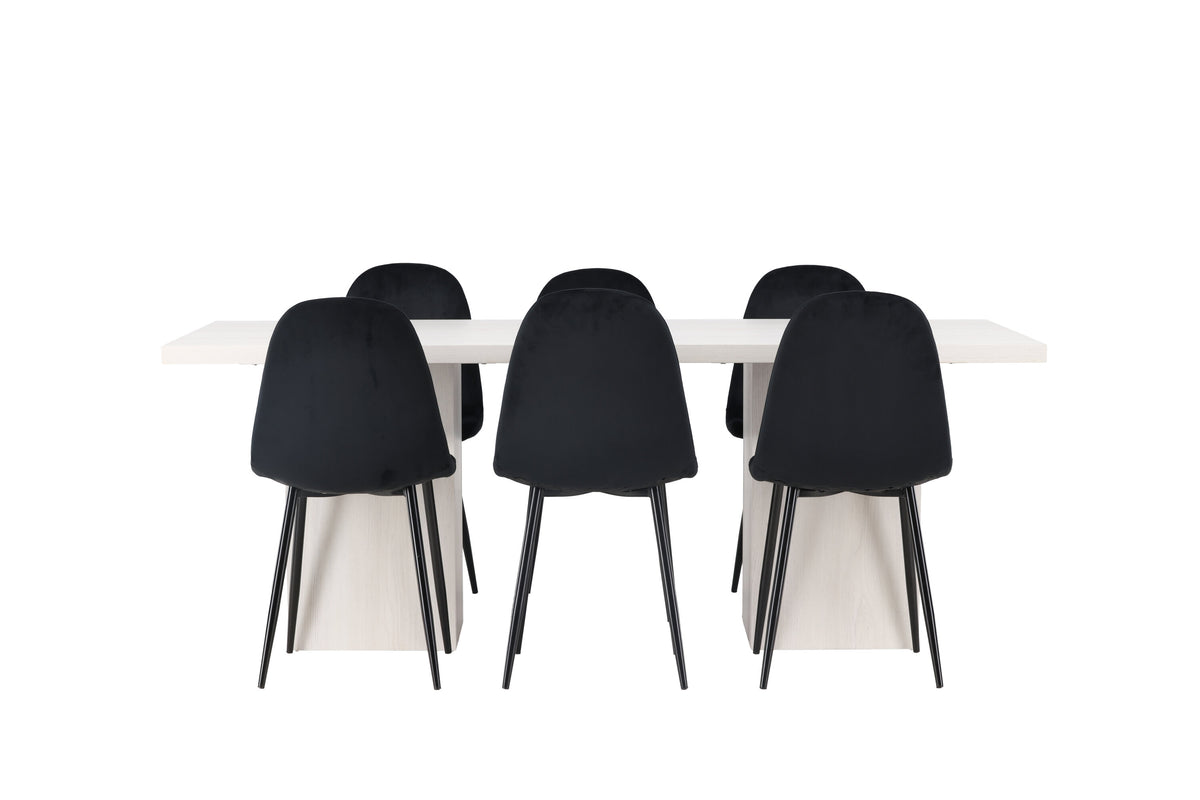 Olga Matbord med Polar Stolarna – Bord: 75x200x90 Stol: 53,3x88x44