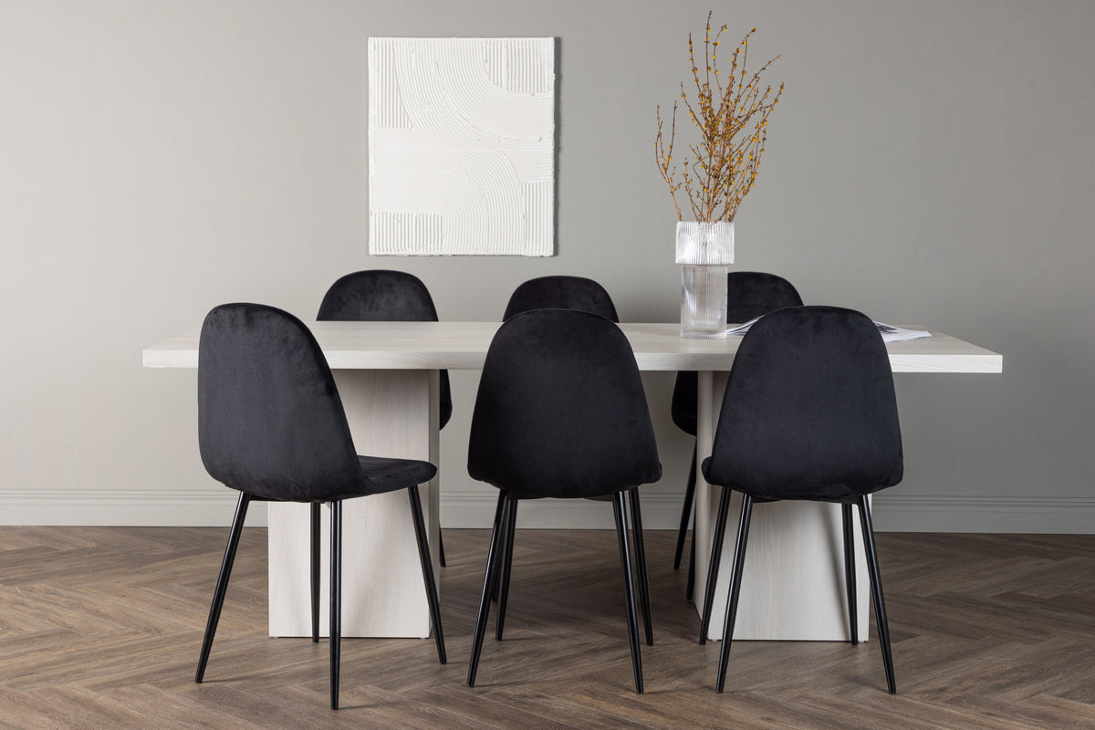 Olga Matbord med Polar Stolarna – Bord: 75x200x90 Stol: 53,3x88x44