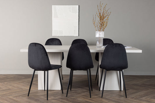 Olga Matbord med Polar Stolarna – Bord: 75x200x90 Stol: 53,3x88x44