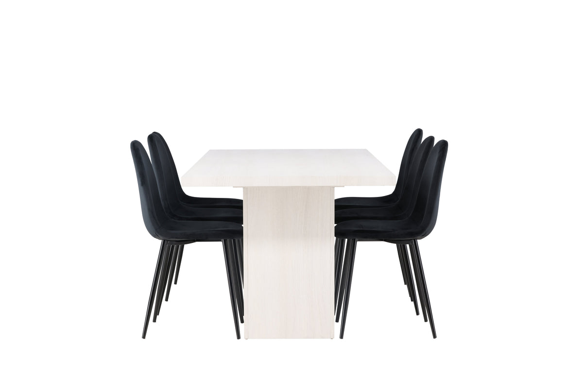 Olga Matbord med Polar Stolarna – Bord: 75x200x90 Stol: 53,3x88x44
