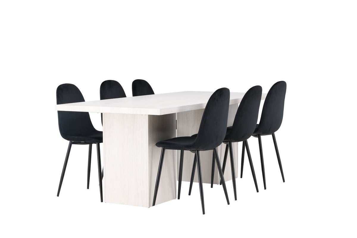 Olga Matbord med Polar Stolarna – Bord: 75x200x90 Stol: 53,3x88x44
