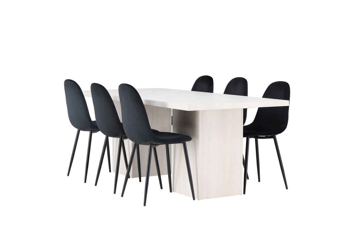 Olga Matbord med Polar Stolarna – Bord: 75x200x90 Stol: 53,3x88x44