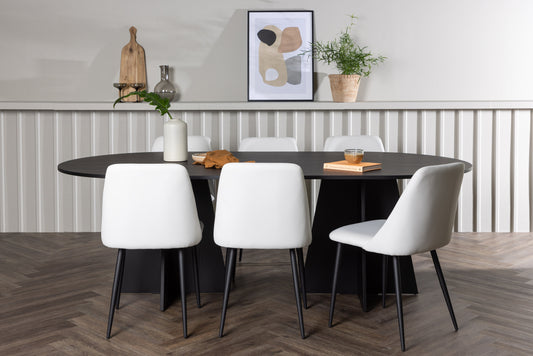 Bootcut Matbord med Night Stolarna – Bord: 75x230x115 Stol: 56x87x49