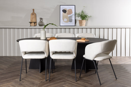 Bootcut Matbord med Day Stolarna – Bord: 75x230x115 Stol: 66x86x66
