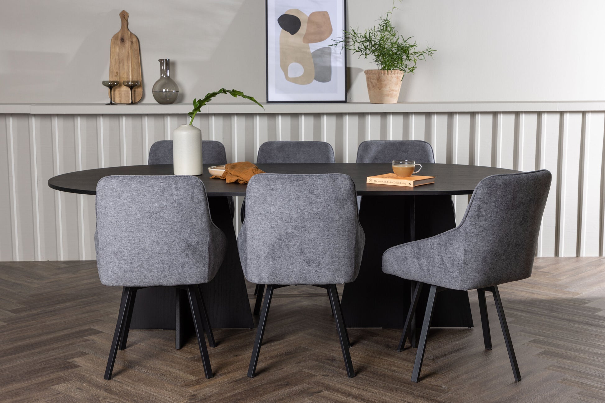 Bootcut Matbord med Rosie Stolarna – Bord: 75x230x115 Stol: 60x88x55