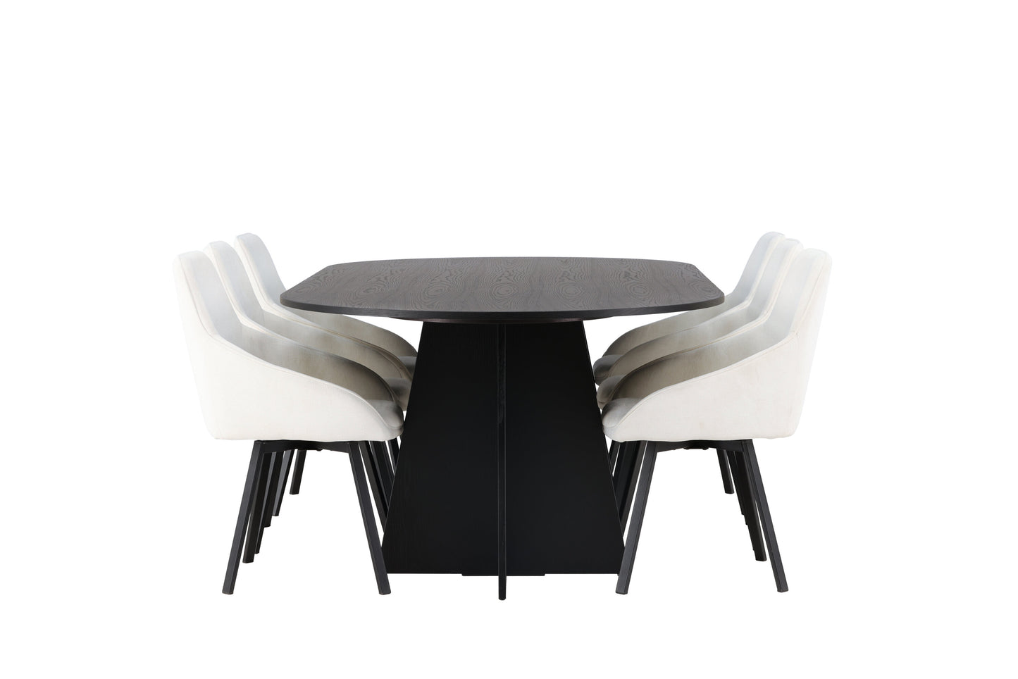 Bootcut Matbord med Rosie Stolarna – Bord: 75x230x115 Stol: 60x88x55