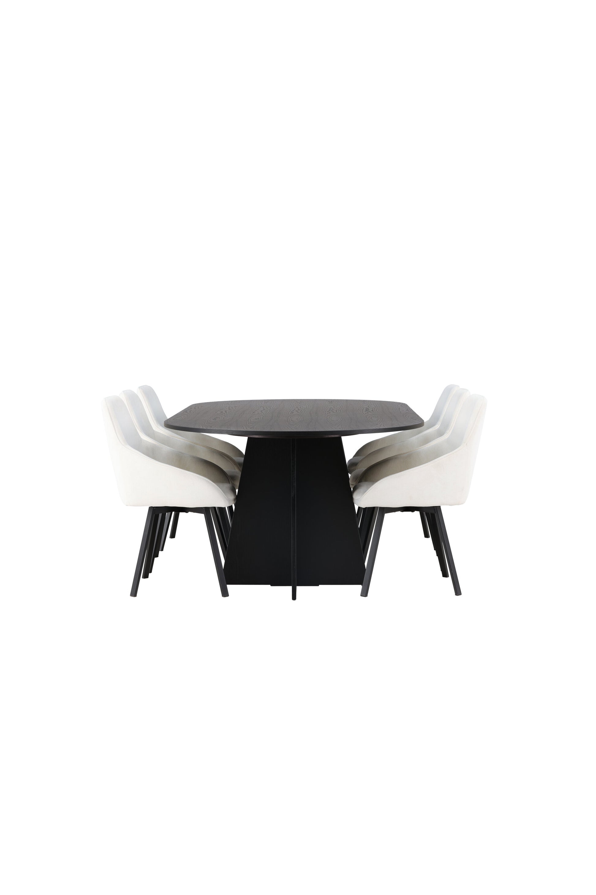 Bootcut Matbord med Rosie Stolarna – Bord: 75x230x115 Stol: 60x88x55