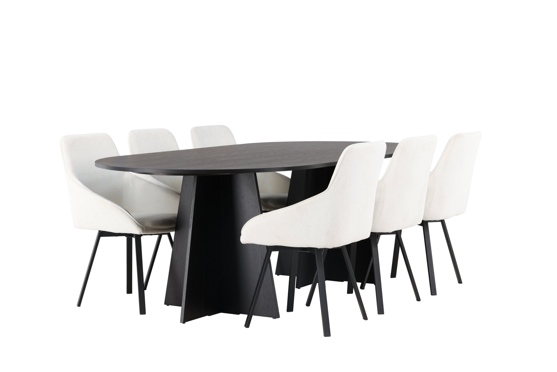Bootcut Matbord med Rosie Stolarna – Bord: 75x230x115 Stol: 60x88x55