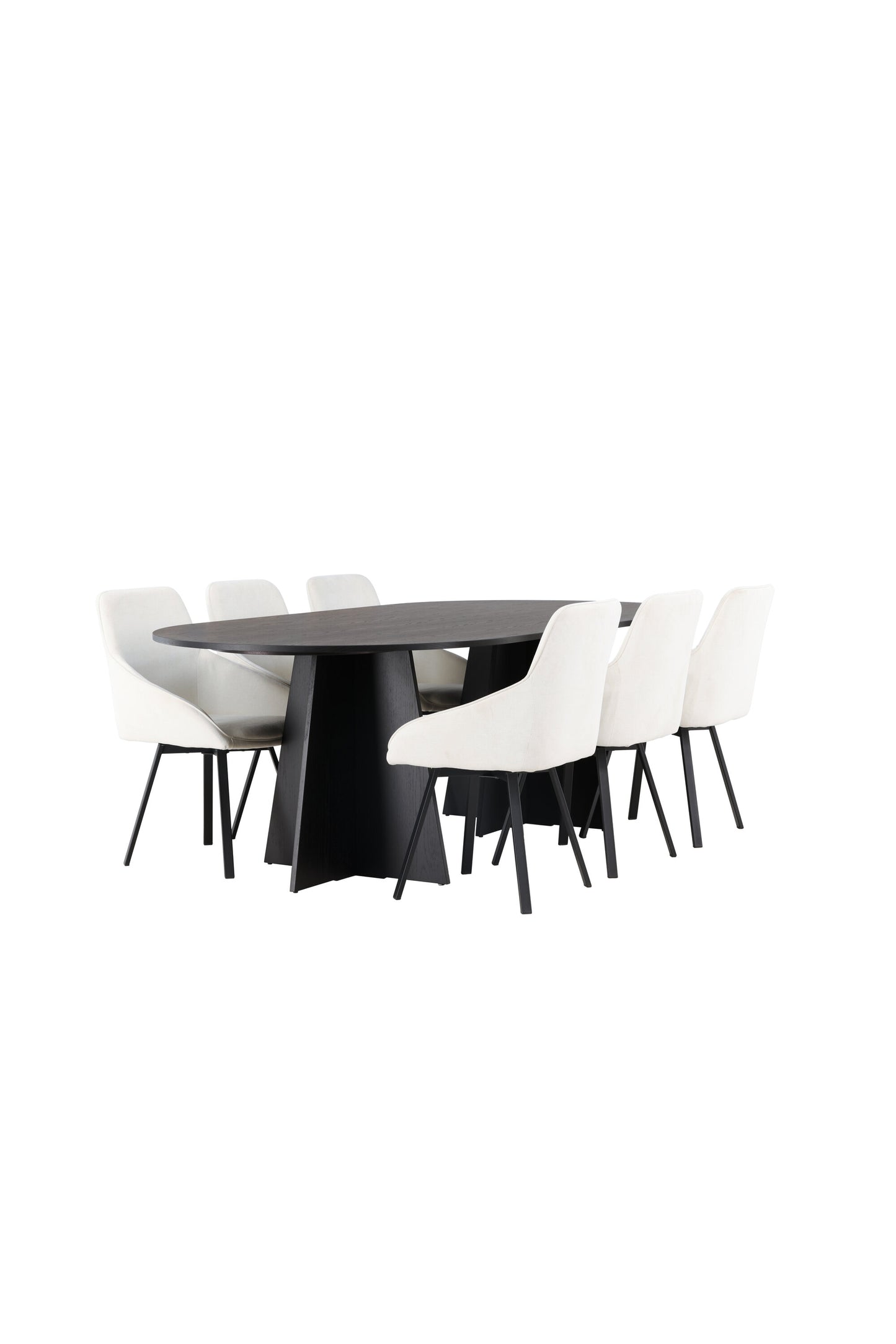 Bootcut Matbord med Rosie Stolarna – Bord: 75x230x115 Stol: 60x88x55
