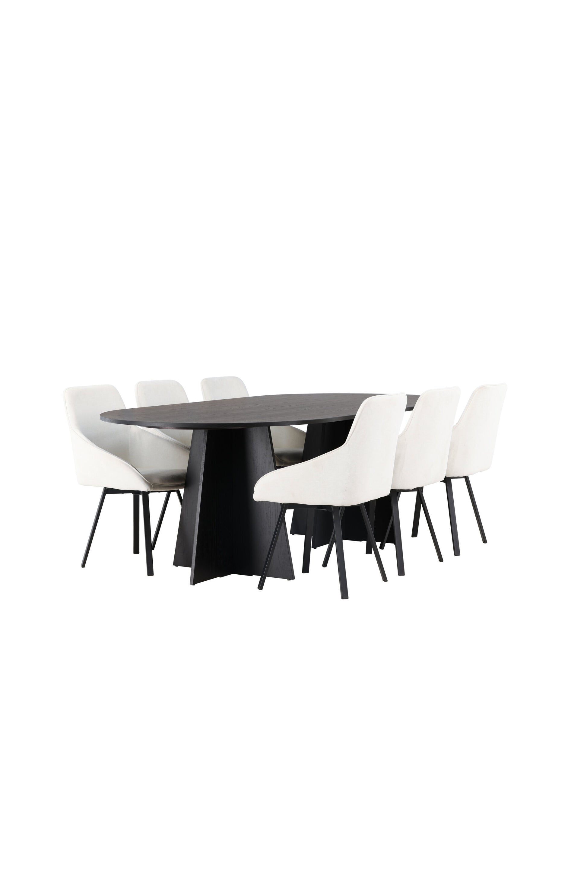 Bootcut Matbord med Rosie Stolarna – Bord: 75x230x115 Stol: 60x88x55