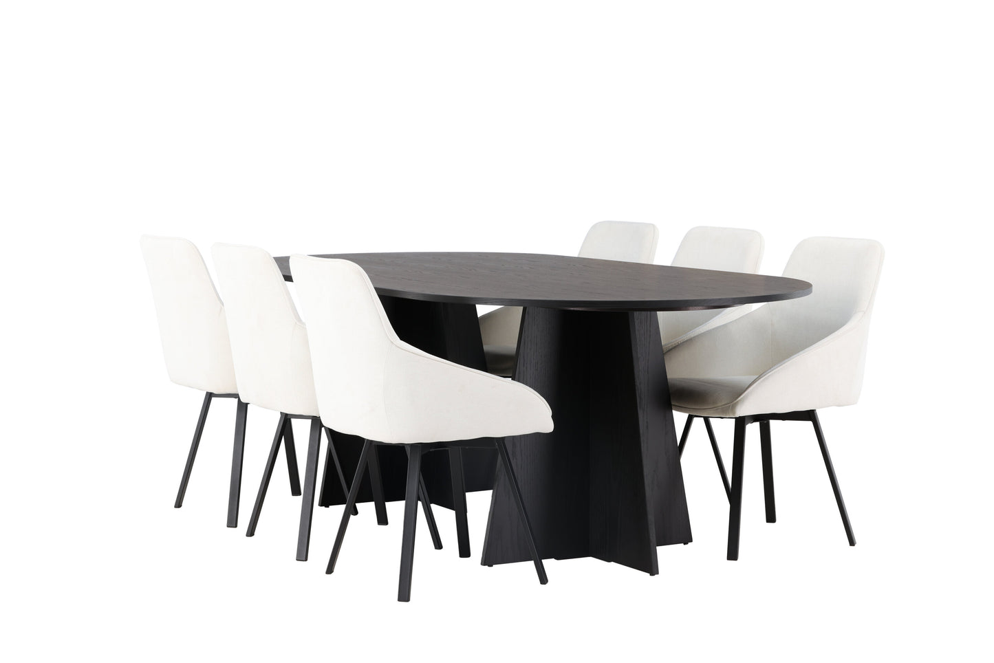 Bootcut Matbord med Rosie Stolarna – Bord: 75x230x115 Stol: 60x88x55