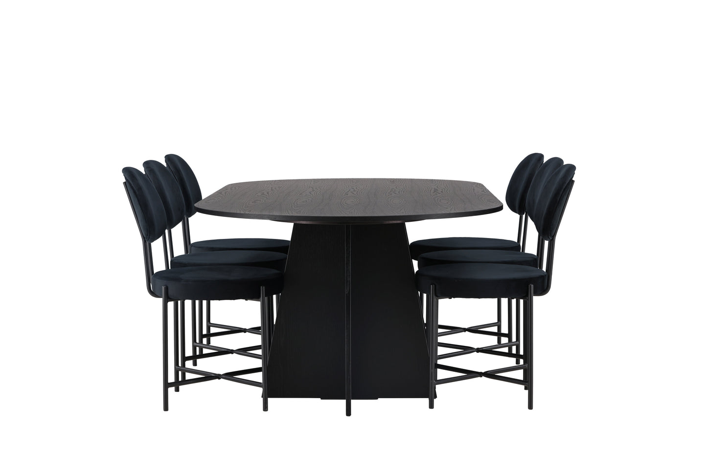 Bootcut Matbord med Stella Stolarna – Bord: 75x230x115 Stol: 60x89x50