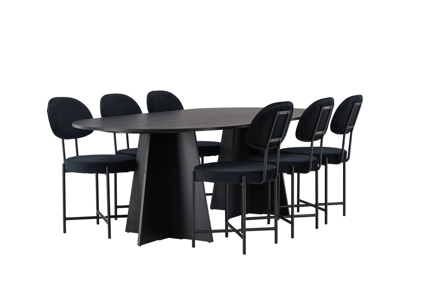 Bootcut Matbord med Stella Stolarna – Bord: 75x230x115 Stol: 60x89x50